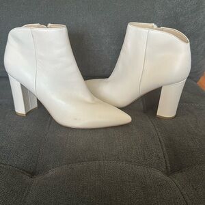 Marc Fisher White Ankle Booties